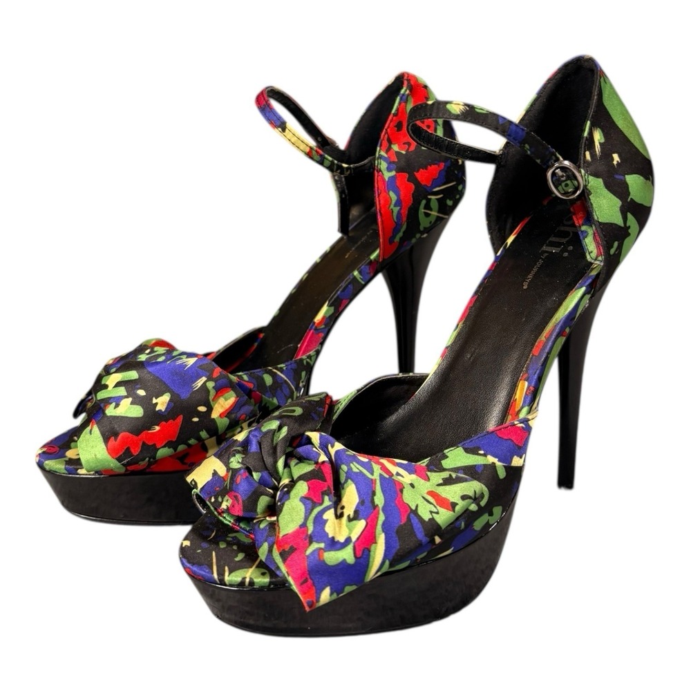 Women's Shi By Journeys Platform Heels Floral Print Size 8M
